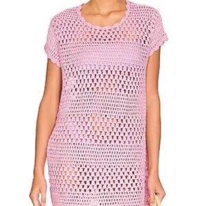 Show Me Your MuMu Light Pink Crochet Swim Cover-Up